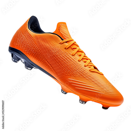 Orange soccer shoe