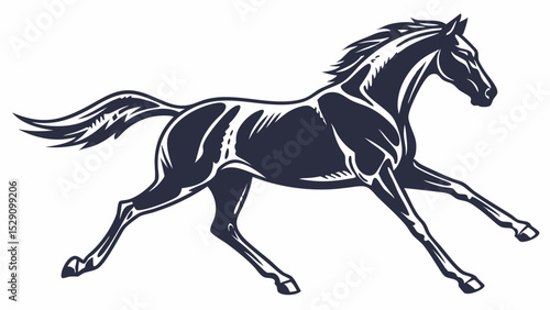 Running Horse Silhouette – Isolated Vector Illustration


