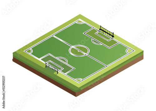 Isometric Soccer Field Goal Posts