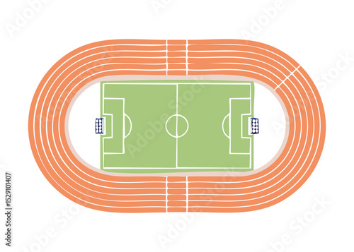 Top Down Soccer Field Running Track