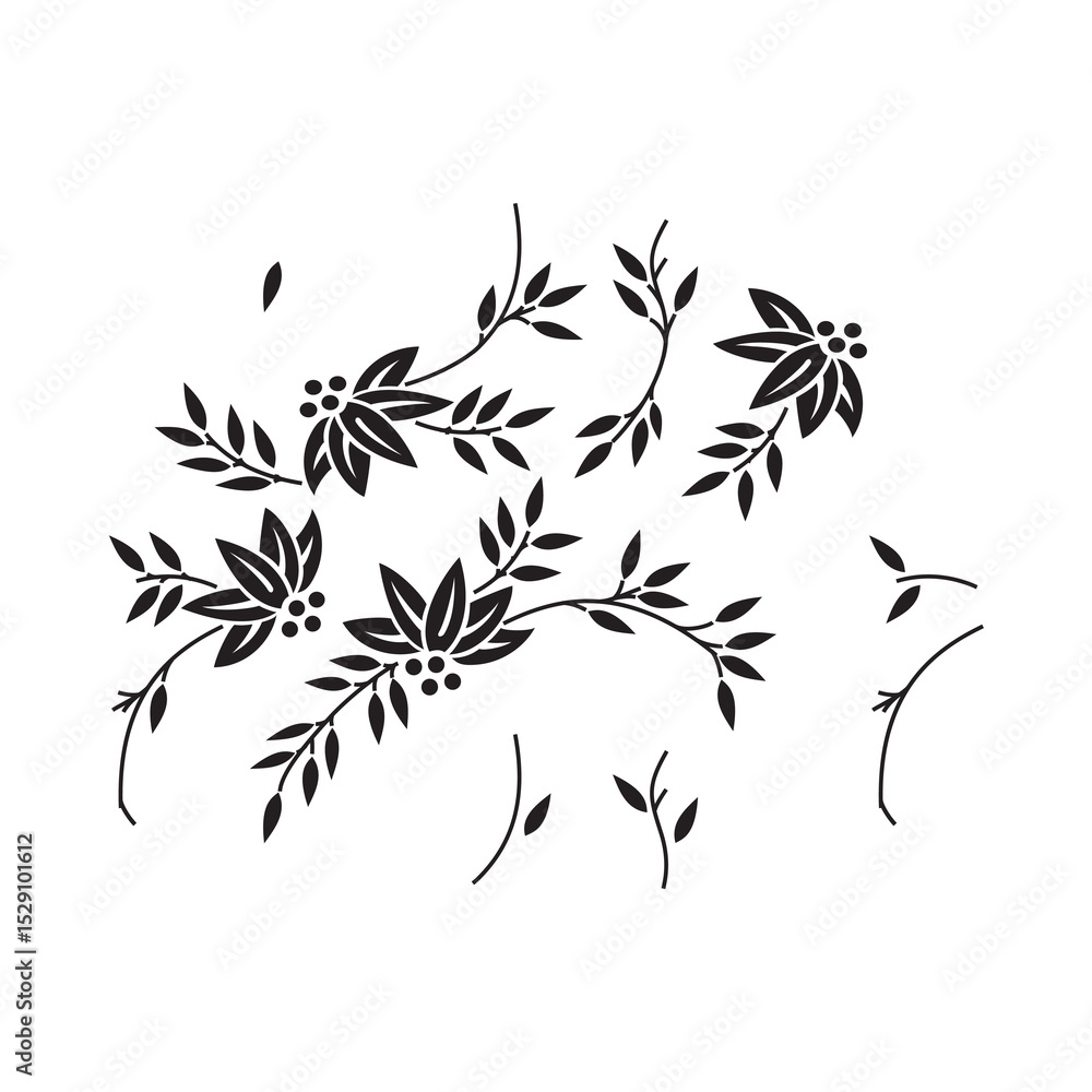 Naklejka premium plants and floral patterns