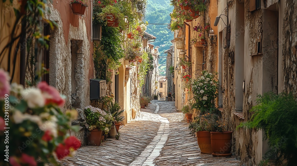 Obraz premium narrow street in the old town of rhodes