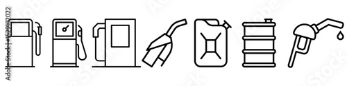 Fuel icon vector set. Fuel station illustration sign collection. Petrol symbol. Gasoline Logo. Collection of petrol pump, oil, gas, petrol web icons.