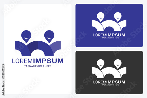 P2P delivery service Logo Template. This logo represent a peer to peer delivery service.