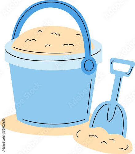 sand bucket happy summer time clipart