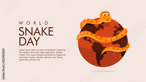 vector world snake day poster template