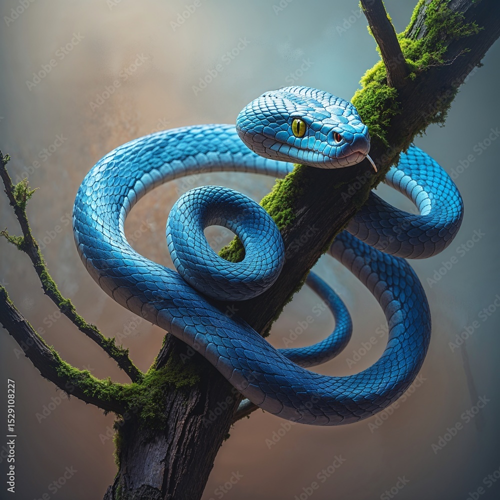 Fototapeta premium Deadly venomous snakes display vibrant colors warning of danger.