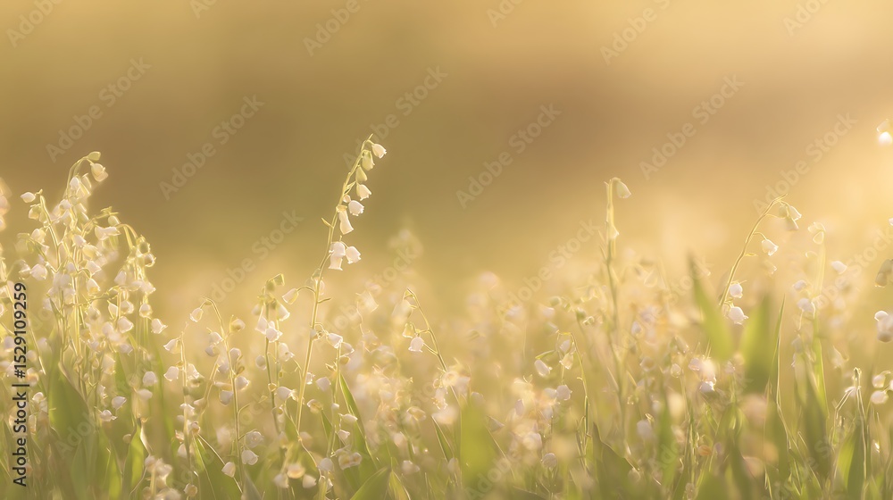 Naklejka premium Dreamy lily of the valley meadow