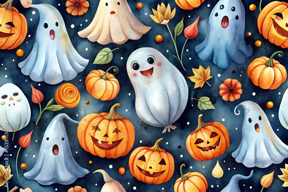 Obraz premium halloween seamless background