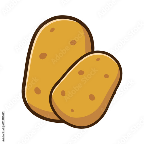 Potato Icon – Hand Drawn Cartoon Vegetable Vector Design