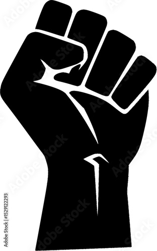 Black fist symbol representing solidarity, unity, defiance, or resistance, empowerment