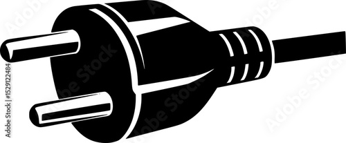 Silhouette of a two prong electrical plug for connection to a socket
