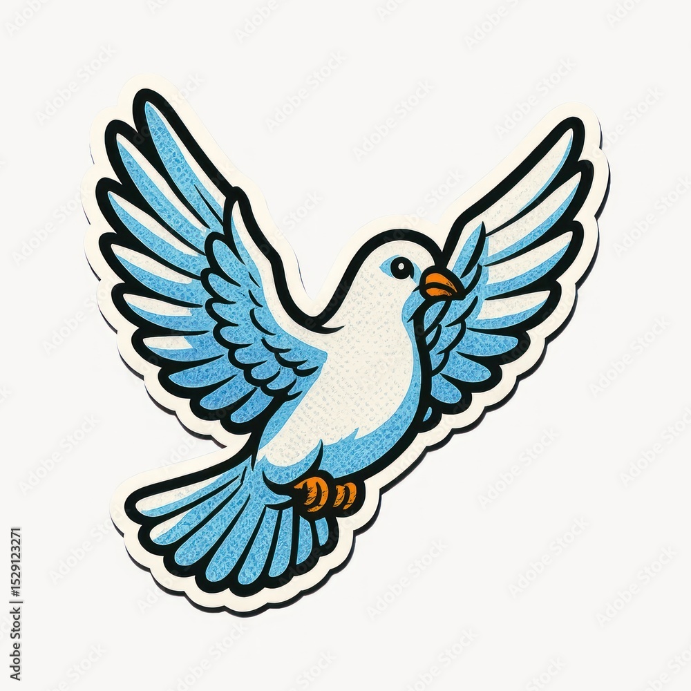 Obraz premium Colorful flying bird illustration.