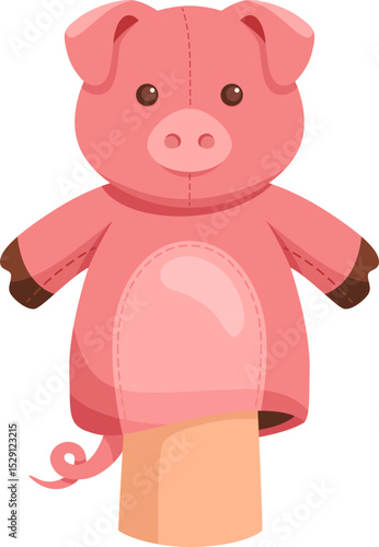 Cute Pig Puppet Illustration