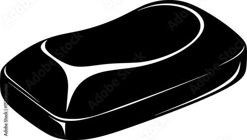 Abstract depiction of a smooth soap bar in black and white color
