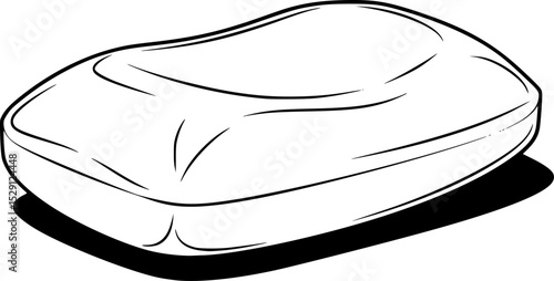 Abstract depiction of a smooth soap bar in black and white color
