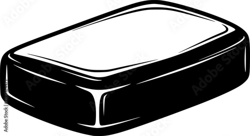 Abstract depiction of a smooth soap bar in black and white color
