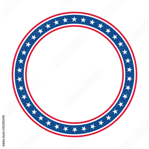 Circle Frame with Stars and Stripes - July 4th concept. Vector illustration