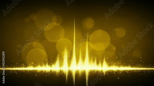 Golden Abstract Sound Wave Background