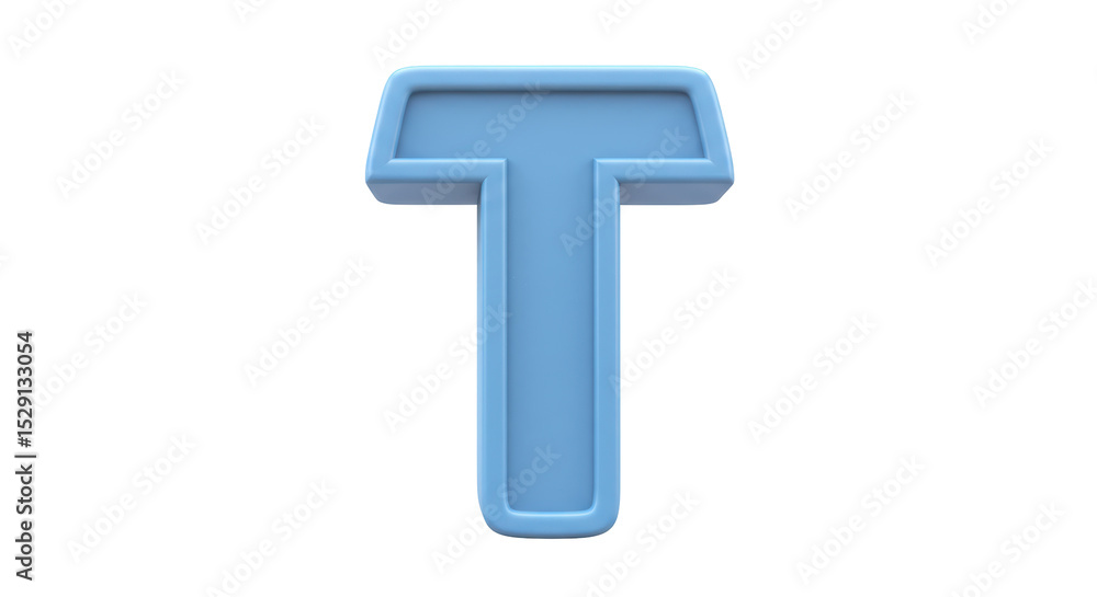 Isolated Blue Letter T Isolated Blue Letter T