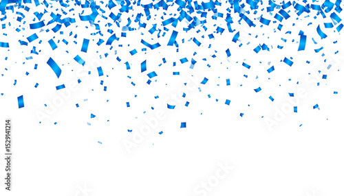 Blue confetti for celebration on white background
