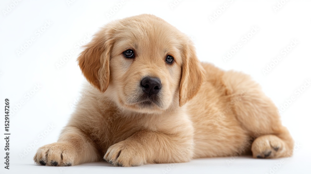 Golden retriever puppy sitting isolated on white Golden retriever puppy sitting isolated on white