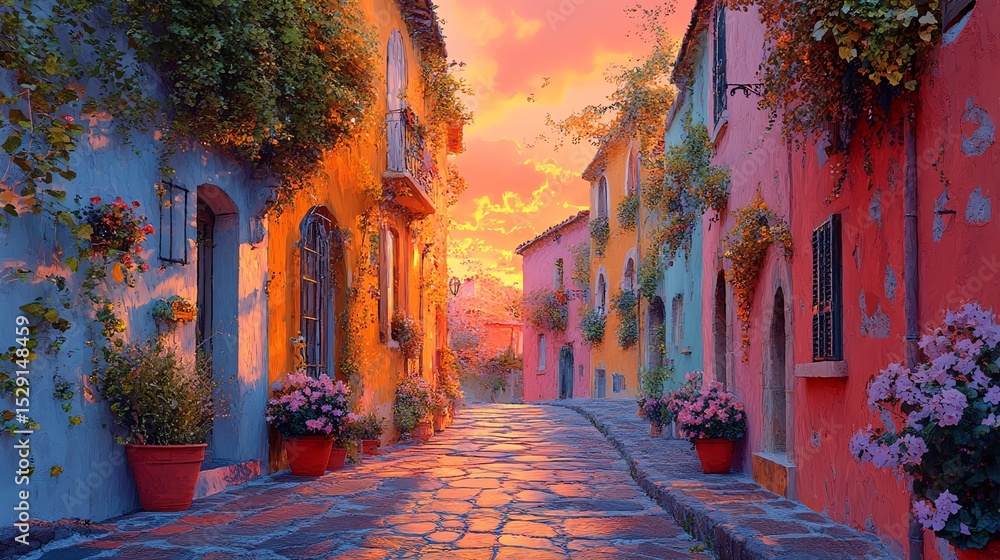 Fototapeta premium narrow street in the old town
