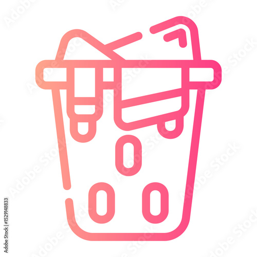 laundry basket Line Gradient Icon