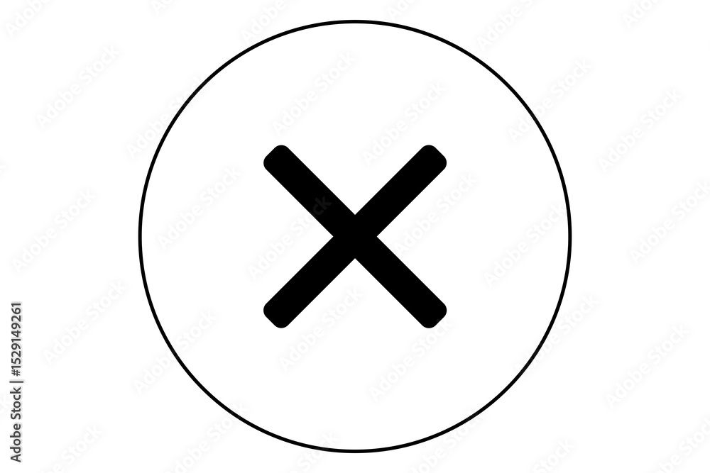 Obraz premium black cancel or close icon flat style design web app website ui design store transparent background png file type