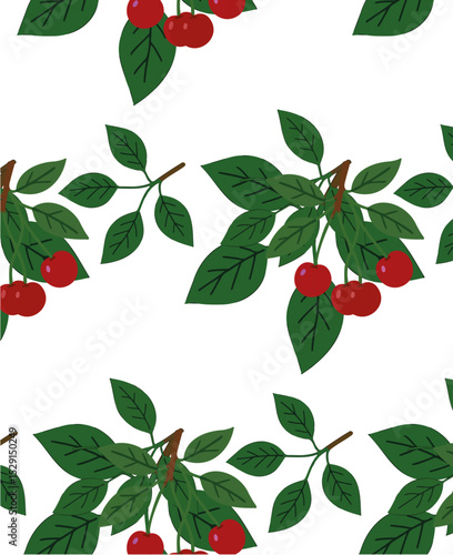 Wallpaper Mural image of cherry branch on white background, loop. Torontodigital.ca