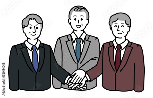 Business people stacking hands　手を重ねるビジネスマン　上司