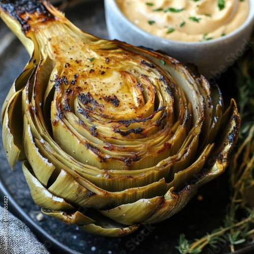 Roasted artichoke heart, close-up (1)