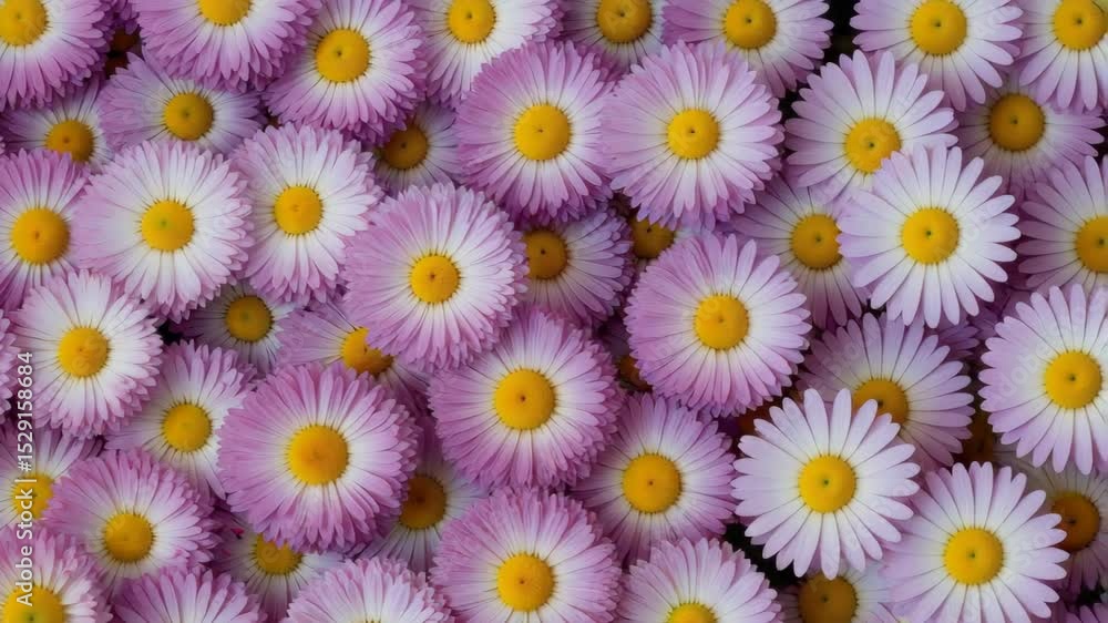 Close up view featuring multitude of pink daisies, creating a vibrant and textured floral backdrop. Close up view featuring multitude of pink daisies, creating a vibrant and textured floral backdrop.