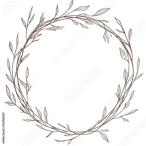 Elegant Brown Floral Wreath Design