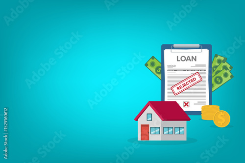 Wallpaper Mural House bank credit rejected. Finance management. Loan agreement. Mortgage money credit. Loan disbursement, quick loan service, easy credit.	 Torontodigital.ca