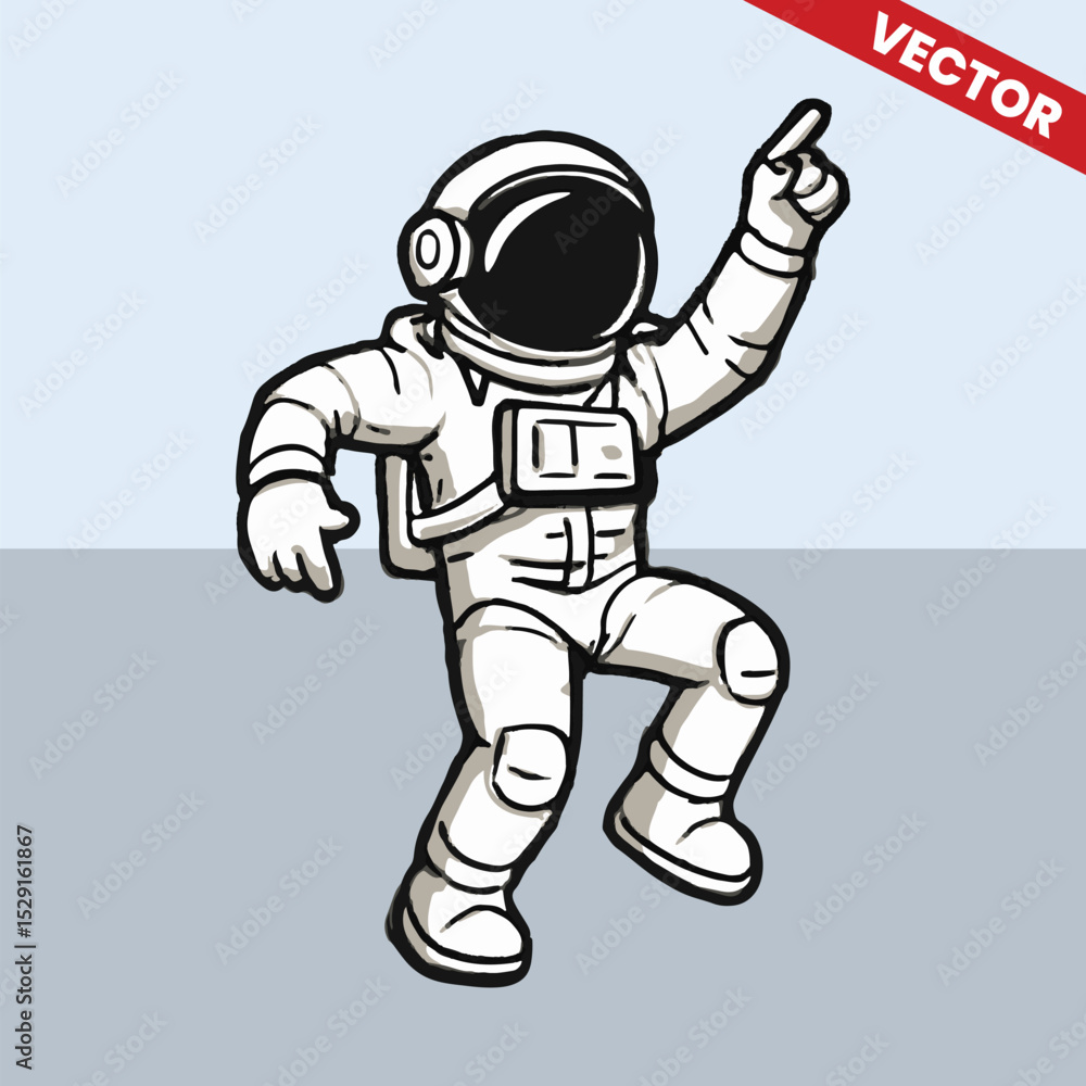 Obraz premium Astronaut dancing vector style
