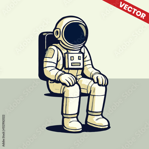 Astronaut sitting vector style