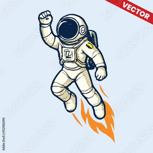 Astronaut flying vector style