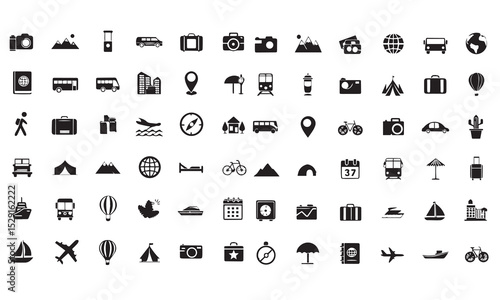 airport icon set vector 