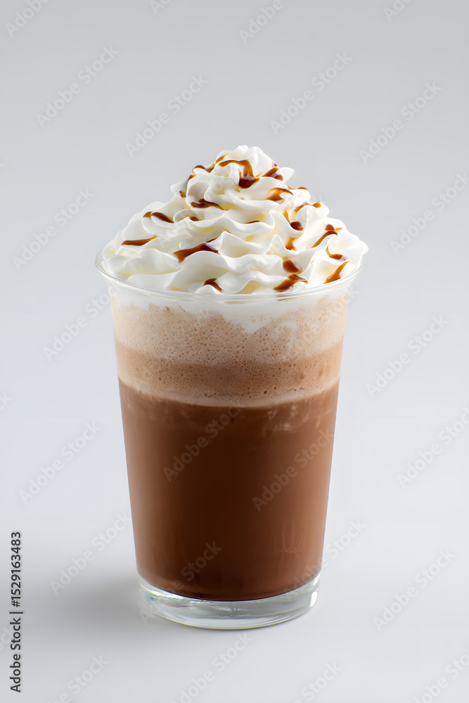 Iced Coffee Frappe with Whipped Cream and Syrup Iced Coffee Frappe with Whipped Cream and Syrup