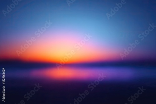 Blurred Sunset Colors Over Water