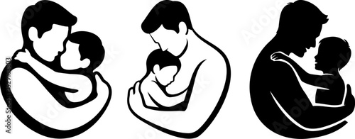 Father Hugging Child - Silhouette of Love and Care