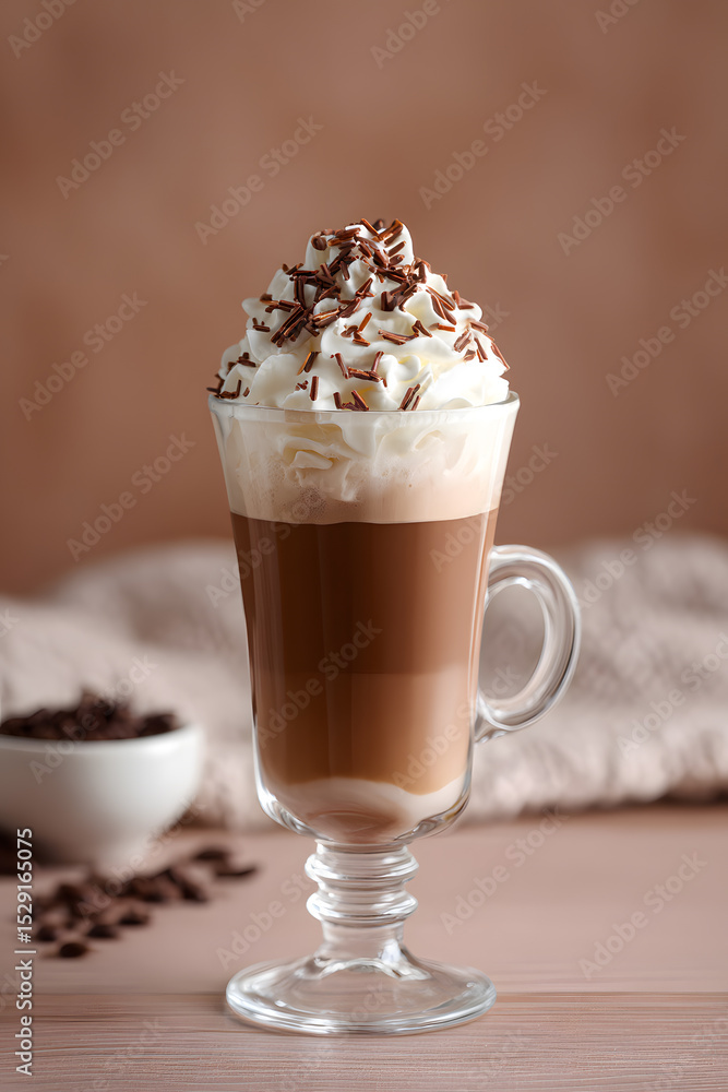 Iced Coffee Frappe with Whipped Cream and Syrup Iced Coffee Frappe with Whipped Cream and Syrup