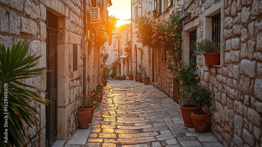 Fototapeta premium narrow street in the old town of jerusalem