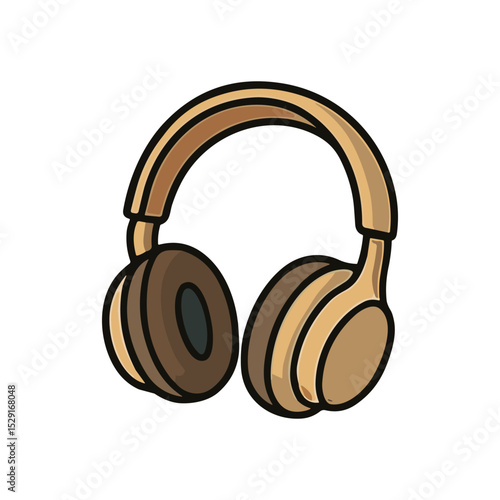 Ear headphones illustration. Suitable for themes related to music, audio, entertainment, technology, or podcasting. Stylish and modern vector icon.