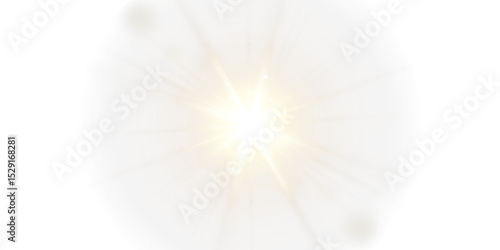 Vector transparent sunlight with sun glare. Overlay, Sun rays and glare, Sun, sunrays, light transitions, lens flare, light leaks and glare in PNG format. PNG sunlight flare. Golden flash and glare.
