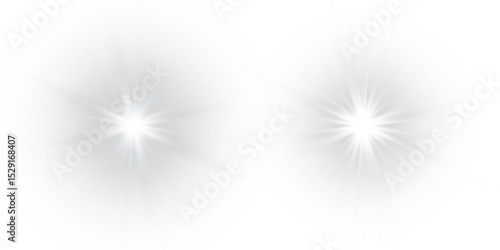 Vector transparent sunlight with sun glare. Overlay, Sun rays and glare, Sun, sunrays, light transitions, lens flare, light leaks and glare in PNG format. PNG sunlight flare. Golden flash and glare.