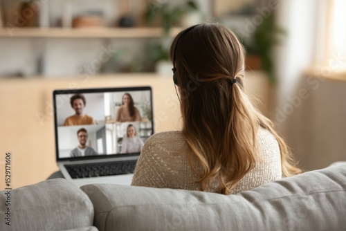 Woman on Laptop Video Call From Home, Illustrating Remote Communication and Online Collaboration for Business and Education : Generative AI Free Download Woman on Laptop Video Call From Home, Illustrating Remote Communication and Online Collaboration for Business and Education : Generative AI - GFXLoad