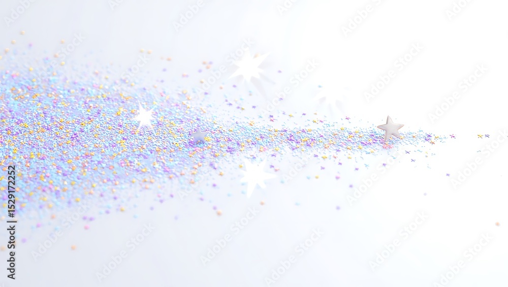 Obraz premium Iridescent Glitter Trail, Sparkling Stardust, Shimmering Light Burst, Celestial Dust, Magical Galaxy, Dreamy Sparkle, Fairy Dust, Cosmic Glow, Fantasy Effect, Enchanting Shine