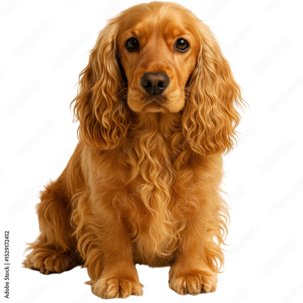 Golden Cocker Spaniel portrait isolated on a white background. Golden Cocker Spaniel portrait isolated on a white background.